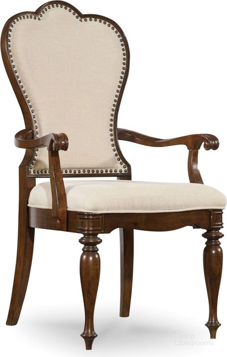 The appearance of Leesburg Beige Upholstered Arm Chair Set of 2 designed by Hooker in the traditional interior design. This beige piece of furniture  was selected by 1StopBedrooms from Leesburg Collection to add a touch of cosiness and style into your home. Sku: 5381-75400. Material: Fabric. Product Type: Arm Chair. Image1