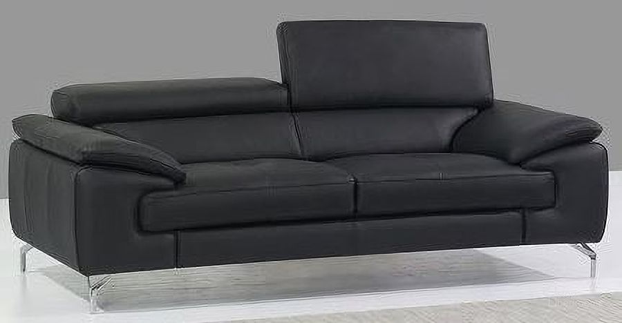 The appearance of A973 Black Italian Leather Loveseat designed by J&M in the modern / contemporary interior design. This black piece of furniture  was selected by 1StopBedrooms from Living Room Collection to add a touch of cosiness and style into your home. Sku: 17906111-L. Product Type: Loveseat. Material: Vinyl. Image1