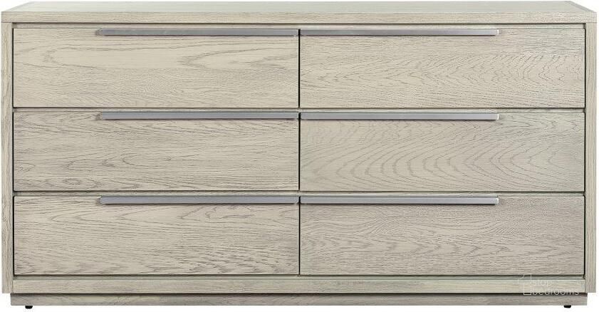 The appearance of Abbey 6 Drawer Dresser In Grey Oak Wood designed by Armen Living in the traditional interior design. This grey piece of furniture  was selected by 1StopBedrooms from Abbey Collection to add a touch of cosiness and style into your home. Sku: LCAJDRGR. Material: Wood. Product Type: Dresser. Image1