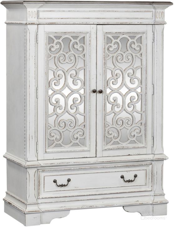 The appearance of Abbey Park Antique White Mirrored Door Chest designed by Liberty in the traditional interior design. This white piece of furniture  was selected by 1StopBedrooms from Abbey Park Collection to add a touch of cosiness and style into your home. Sku: 520-BR42. Product Type: Chest. Material: Rubberwood. Image1