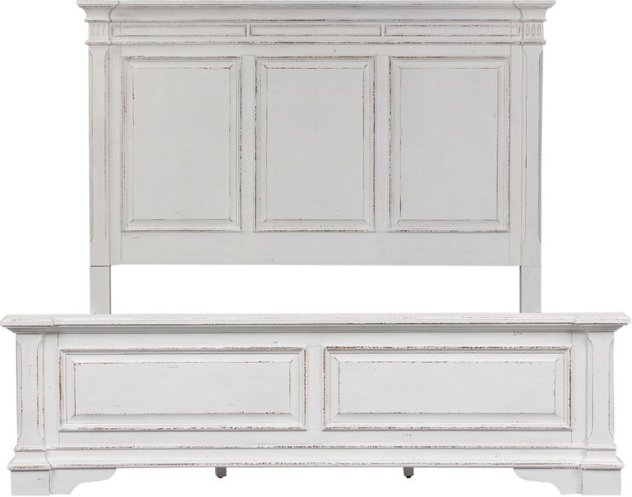 Abbey Park Antique White Queen Panel Bed by Liberty | 1StopBedrooms