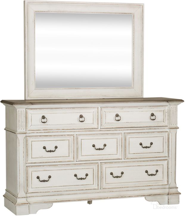 The appearance of Abbey Park Dresser And Mirror In White designed by Liberty in the traditional interior design. This white piece of furniture  was selected by 1StopBedrooms from Abbey Park Collection to add a touch of cosiness and style into your home. Sku: 520-BR31;520-BR51. Product Type: Dresser and Mirror. Material: Rubberwood. Image1