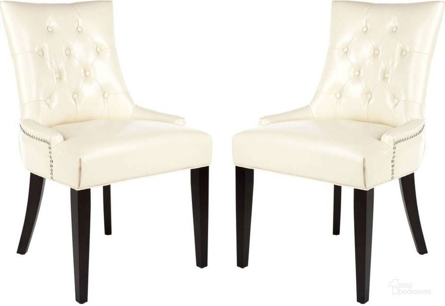 The appearance of Abby Flat Cream Tufted Dining Chair designed by Safavieh in the modern / contemporary interior design. This cream piece of furniture  was selected by 1StopBedrooms from Abby Collection to add a touch of cosiness and style into your home. Sku: MCR4701B-SET2. Product Type: Dining Chair. Material: Stainless Steel. Image1
