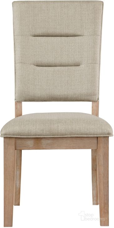 The appearance of Aberdeen Dining Side Chair In Oak and Beige designed by Homelegance in the modern / contemporary interior design. This oak piece of furniture  was selected by 1StopBedrooms from Aberdeen Collection to add a touch of cosiness and style into your home. Sku: 5848S. Product Type: Side Chair. Material: Textured. Image1
