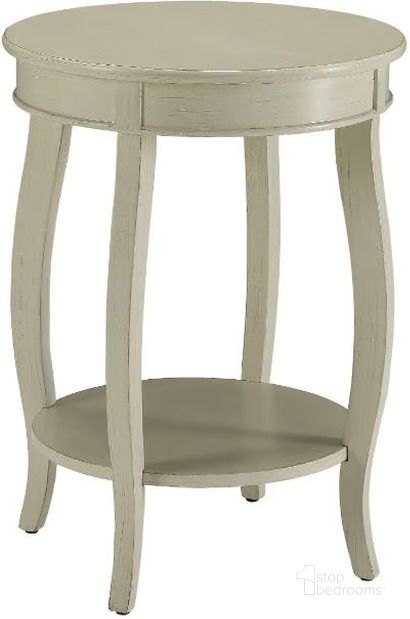 The appearance of Aberta Antique White Side Table designed by ACME in the traditional interior design. This white piece of furniture  was selected by 1StopBedrooms from Aberta Collection to add a touch of cosiness and style into your home. Sku: 82785. Table Top Shape: Round. Material: Wood. Product Type: Side Table. Image1