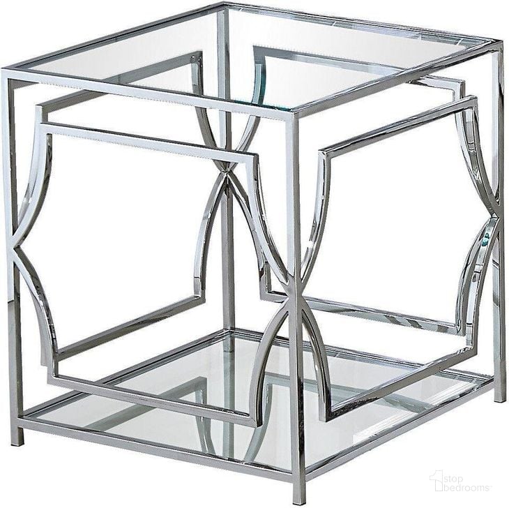 The appearance of Abigail Glass And Stainless Steel Base End Table In Silver designed by Best Master Furniture in the modern / contemporary interior design. This silver piece of furniture  was selected by 1StopBedrooms from Abigail Collection to add a touch of cosiness and style into your home. Sku: GW120E. Material: Glass. Product Type: End Table. Image1