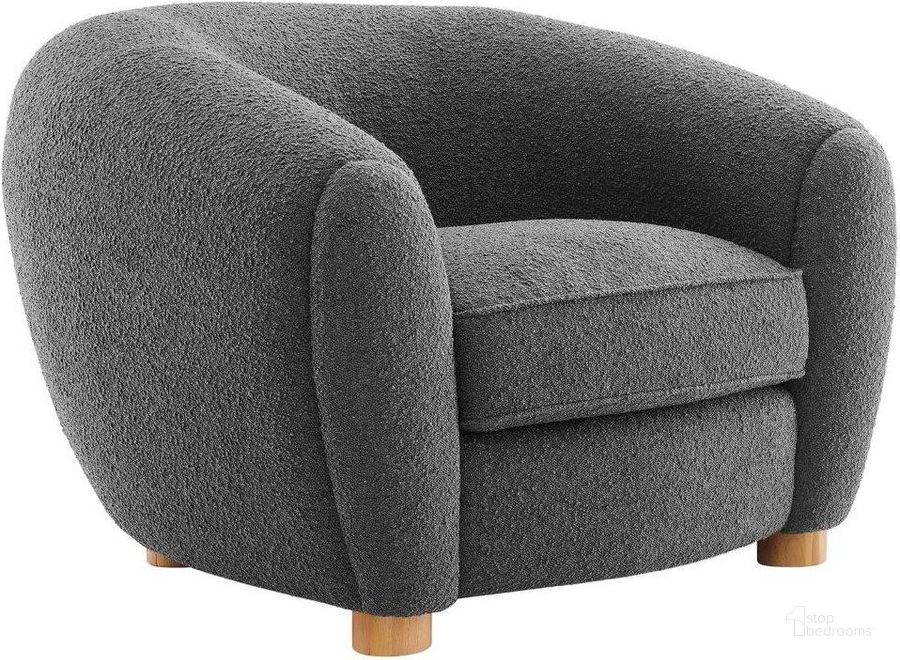 The appearance of Abundant Boucle Upholstered Fabric Arm Chair In Gray designed by Modway in the modern / contemporary interior design. This gray piece of furniture  was selected by 1StopBedrooms from Abundant Collection to add a touch of cosiness and style into your home. Sku: EEI-6025-GRY. Material: Wood. Product Type: Arm Chair. Image1