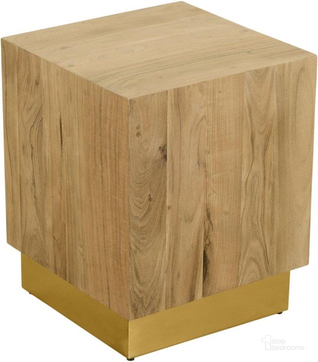 The appearance of Acacia Gold End Table designed by Meridian in the modern / contemporary interior design. This gold piece of furniture  was selected by 1StopBedrooms from Acacia Collection to add a touch of cosiness and style into your home. Sku: 232-ET. Material: Wood. Product Type: End Table. Image1