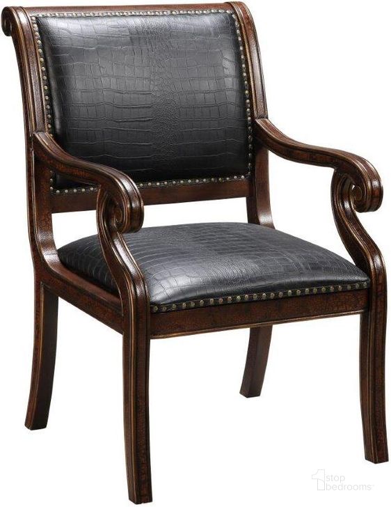 The appearance of Accent Chair 94032 designed by Coast to Coast in the traditional interior design. This brown piece of furniture  was selected by 1StopBedrooms from  to add a touch of cosiness and style into your home. Sku: 94032. Material: Wood. Product Type: Accent Chair. Image1