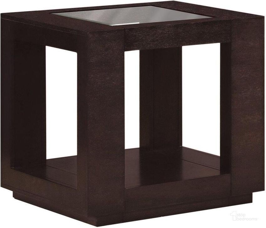 The appearance of Accent Table In Espresso Veneer With Glass Insert designed by Monarch Specialties in the transitional interior design. This espresso piece of furniture  was selected by 1StopBedrooms from  to add a touch of cosiness and style into your home. Sku: I 7811E. Material: Glass. Product Type: Accent Table. Image1