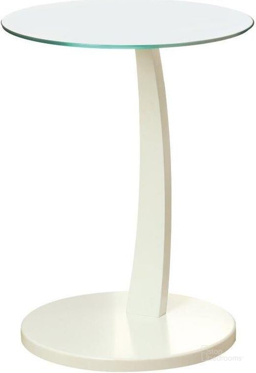 The appearance of Accent Table In White Bentwood With Tempered Glass designed by Monarch Specialties in the modern / contemporary interior design. This white piece of furniture  was selected by 1StopBedrooms from  to add a touch of cosiness and style into your home. Sku: I 3017. Product Type: Accent Table. Material: MDF. Image1