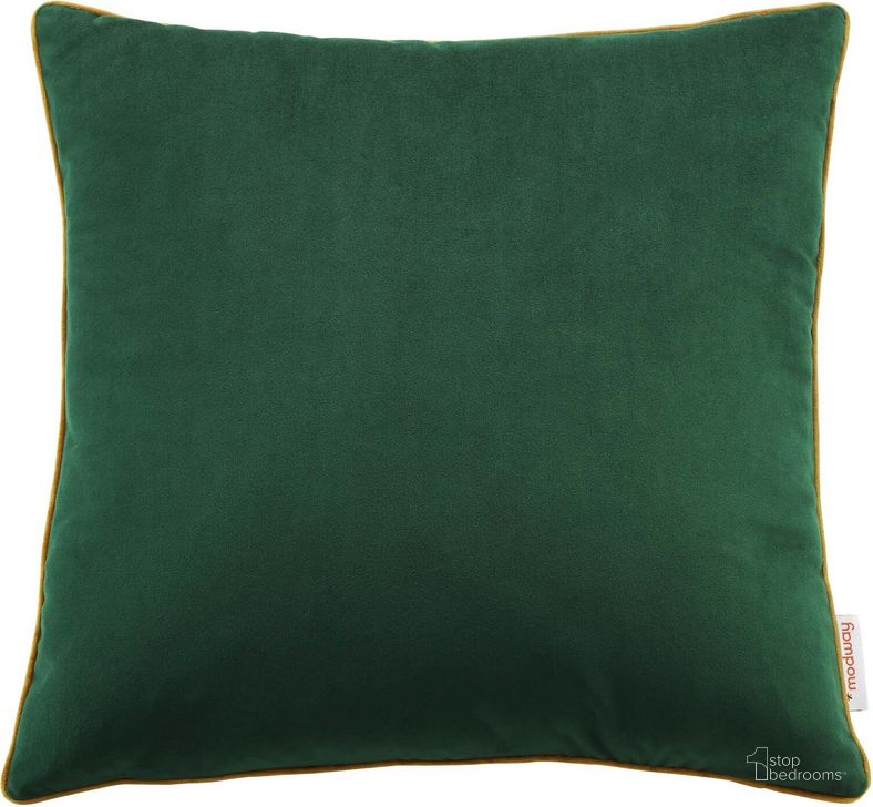 The appearance of Accentuate 18 Inch Performance Velvet Throw Pillow In Cognac designed by Modway in the modern / contemporary interior design. This green piece of furniture  was selected by 1StopBedrooms from Accentuate Collection to add a touch of cosiness and style into your home. Sku: EEI-4698-GRN-COG. Product Type: Pillows and Throw. Material: Velvet. Image1