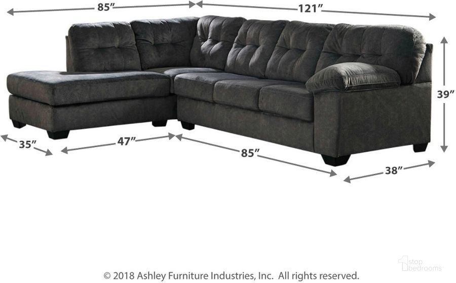 Accrington 2Piece LAF Sectional with Chaise In Granite by Ashley Furniture 1StopBedrooms