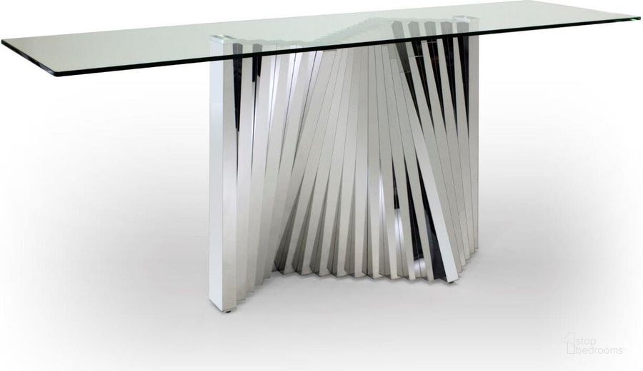 The appearance of Ace Glass Console Table designed by Sharelle Furnishings in the  interior design. This stainless steel piece of furniture  was selected by 1StopBedrooms from Ace Collection to add a touch of cosiness and style into your home. Sku: ACE-GL-CONSOLE. Product Type: Console Table.