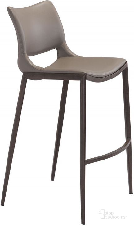 The appearance of Ace Gray and Walnut Bar Chair Set Of 2 designed by Zuo Modern in the modern / contemporary interior design. This gray piece of furniture  was selected by 1StopBedrooms from Ace Collection to add a touch of cosiness and style into your home. Sku: 101286. Material: Steel. Product Type: Bar Chair. Image1