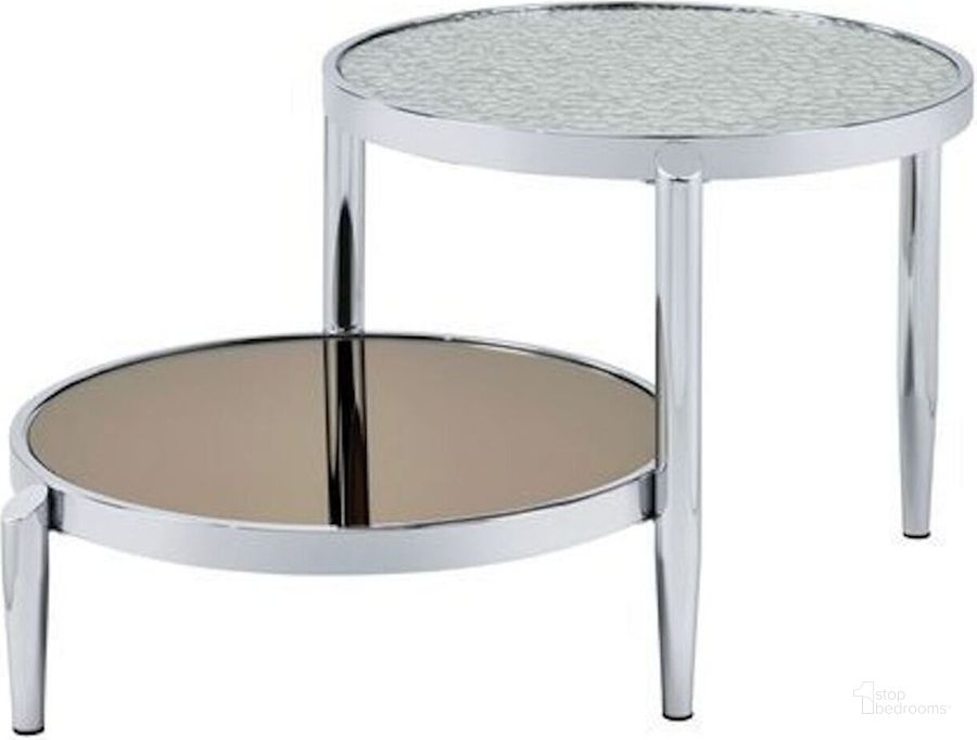 The appearance of Acme Abbe Coffee Table designed by ACME in the modern / contemporary interior design. This chrome piece of furniture  was selected by 1StopBedrooms from Abbe Collection to add a touch of cosiness and style into your home. Sku: LV00572. Material: Metal. Product Type: Coffee Table. Image1