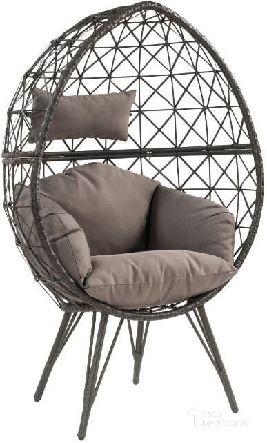 The appearance of Acme Aeven Patio Lounge Chair In Light Gray Fabric And Black Wicker designed by ACME in the modern / contemporary interior design. This light gray piece of furniture  was selected by 1StopBedrooms from Aeven Collection to add a touch of cosiness and style into your home. Sku: 45111. Material: Metal. Product Type: Outdoor Lounge Chair. Image1