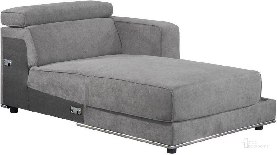 The appearance of Acme Alwin Modular Rf Chaise In Dark Gray Fabric designed by ACME in the modern / contemporary interior design. This dark gray piece of furniture  was selected by 1StopBedrooms from Alwin Collection to add a touch of cosiness and style into your home. Sku: 53723. Product Type: Chaise. Material: Upholstery. Image1