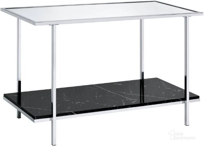 The appearance of Acme Angwin Console Table In Faux Marble and Chrome designed by ACME in the modern / contemporary interior design. This chrome piece of furniture  was selected by 1StopBedrooms from Angwin Collection to add a touch of cosiness and style into your home. Sku: 90515. Material: Metal. Product Type: Console Table. Image1