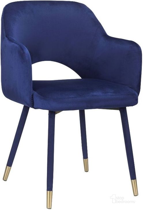 The appearance of Acme Applewood Accent Chair In Ocean Blue Velvet and Gold designed by ACME in the modern / contemporary interior design. This blue piece of furniture  was selected by 1StopBedrooms from Applewood Collection to add a touch of cosiness and style into your home. Sku: 59852. Material: Metal. Product Type: Accent Chair. Image1