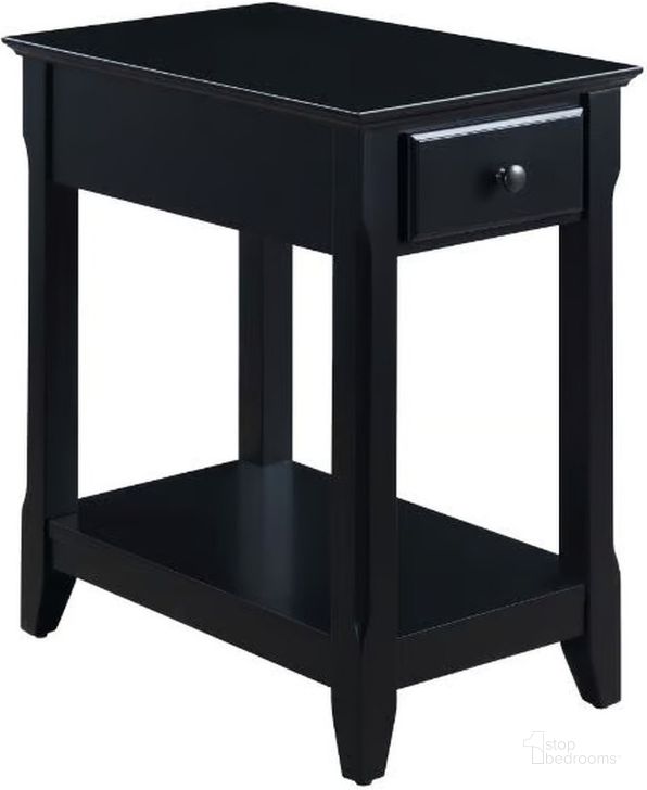 The appearance of Acme Bertie Accent Table In Black Finish designed by ACME in the transitional interior design. This black piece of furniture  was selected by 1StopBedrooms from Bertie Collection to add a touch of cosiness and style into your home. Sku: 82740. Material: Wood. Product Type: Accent Table. Image1