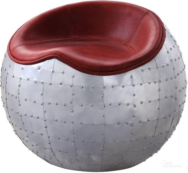 The appearance of Acme Brancaster Ottoman In Antique Red Top Grain Leather designed by ACME in the industrial interior design. This red piece of furniture  was selected by 1StopBedrooms from Brancaster Collection to add a touch of cosiness and style into your home. Sku: 59838. Material: Aluminum. Product Type: Ottoman. Image1