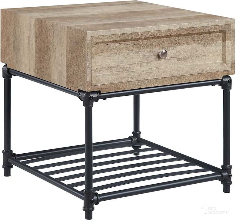 The appearance of Acme Brantley Ii End Table designed by ACME in the industrial interior design. This oak piece of furniture  was selected by 1StopBedrooms from Brantley Ii Collection to add a touch of cosiness and style into your home. Sku: LV00749. Material: Wood. Product Type: End Table. Image1