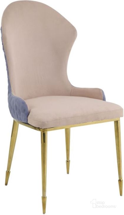 The appearance of Acme Caolan Side Chair Set Of 2 In Tan and Gold designed by ACME in the glam interior design. This tan and gold piece of furniture  was selected by 1StopBedrooms from Caolan Collection to add a touch of cosiness and style into your home. Sku: 72469. Product Type: Side Chair. Material: Stainless Steel. Image1
