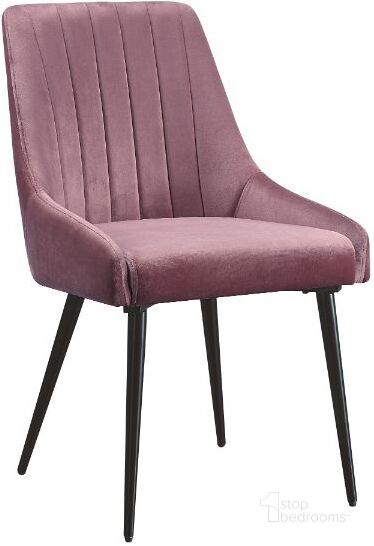 The appearance of Acme Caspian Side Chair In Pink Fabric And Black Finish designed by ACME in the modern / contemporary interior design. This pink piece of furniture  was selected by 1StopBedrooms from Riley Collection to add a touch of cosiness and style into your home. Sku: 74012. Material: Wood. Product Type: Side Chair. Image1