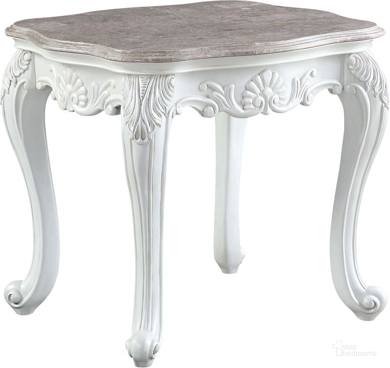 The appearance of Acme Ciddrenar White End Table designed by ACME in the transitional interior design. This white piece of furniture  was selected by 1StopBedrooms from Ciddrenar Collection to add a touch of cosiness and style into your home. Sku: 84312. Product Type: End Table. Material: Resin. Image1