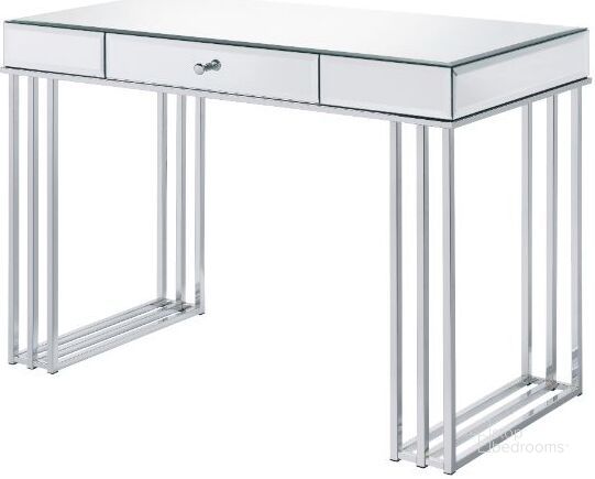 The appearance of Acme Critter Writing Desk In Mirrored And Chrome Finish designed by ACME in the modern / contemporary interior design. This chrome piece of furniture  was selected by 1StopBedrooms from Critter Collection to add a touch of cosiness and style into your home. Sku: 92979. Material: Wood. Product Type: Writing Desk. Image1