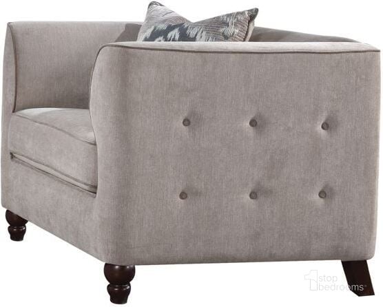 The appearance of Acme Cyndi Chair With 1 Pillow designed by ACME in the rustic / southwestern interior design. This gray piece of furniture  was selected by 1StopBedrooms from Cyndi Collection to add a touch of cosiness and style into your home. Sku: 52057. Product Type: Chair. Material: Upholstery. Key Features: Tufted.