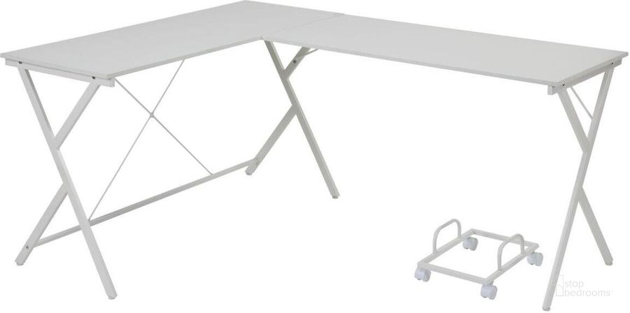 The appearance of Acme Demas Computer Desk In White Finish designed by ACME in the modern / contemporary interior design. This white piece of furniture  was selected by 1StopBedrooms from Dazenus Collection to add a touch of cosiness and style into your home. Sku: OF00050. Material: Wood. Product Type: Computer Desk. Image1
