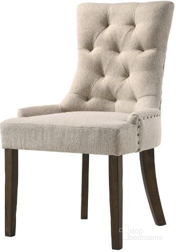 The appearance of Acme Farren Side Chair In Beige Fabric And Espresso Finish designed by ACME in the transitional interior design. This beige piece of furniture  was selected by 1StopBedrooms from Farren Collection to add a touch of cosiness and style into your home. Sku: 77172. Material: Wood. Product Type: Side Chair. Image1