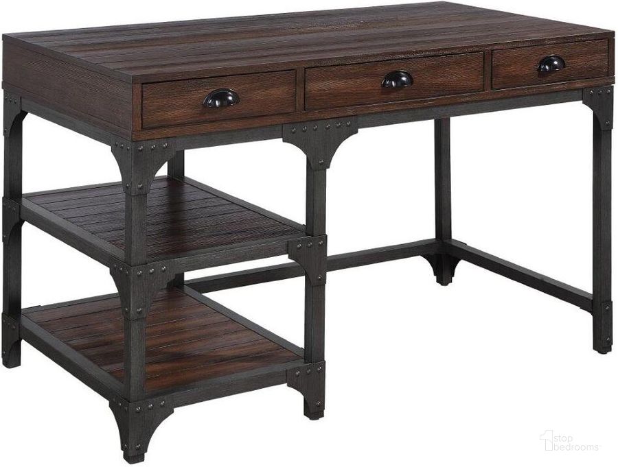 The appearance of Acme Gorden Writing Desk In Espresso Oak Finish And Antique Black Metal designed by ACME in the industrial interior design. This oak piece of furniture  was selected by 1StopBedrooms from Gorden Collection to add a touch of cosiness and style into your home. Sku: OF00143. Material: Wood. Product Type: Writing Desk. Image1