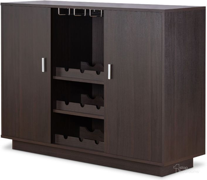The appearance of Acme Hazen Wine Cabinet designed by ACME in the transitional interior design. This brown piece of furniture  was selected by 1StopBedrooms from Hazen Collection to add a touch of cosiness and style into your home. Sku: 72615. Material: Wood. Product Type: Wine Cabinet. Image1