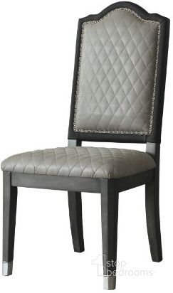 The appearance of Acme House Beatrice Side Chair In Two Tone Beige Fabric And Charcoal Finish designed by ACME in the transitional interior design. This beige piece of furniture  was selected by 1StopBedrooms from Beatrice Collection to add a touch of cosiness and style into your home. Sku: 68812. Material: Wood. Product Type: Side Chair. Image1