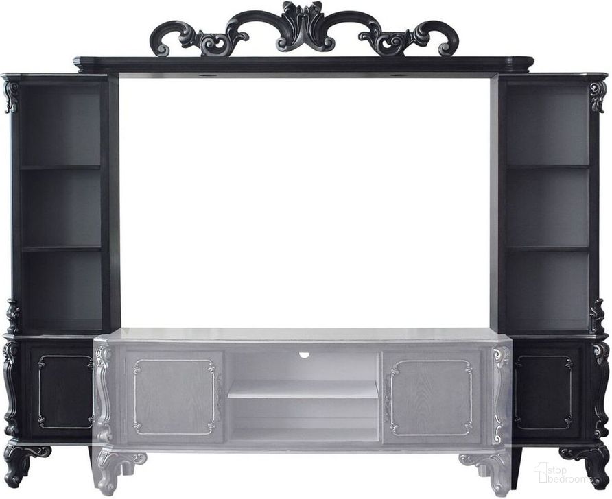 The appearance of Acme House Delphine Entertainment Center In Charcoal Finish designed by ACME in the transitional interior design. This charcoal piece of furniture  was selected by 1StopBedrooms from Delphine Collection to add a touch of cosiness and style into your home. Sku: 91985LP;91986RP;91987BRD. Material: Wood. Product Type: Entertainment Center.