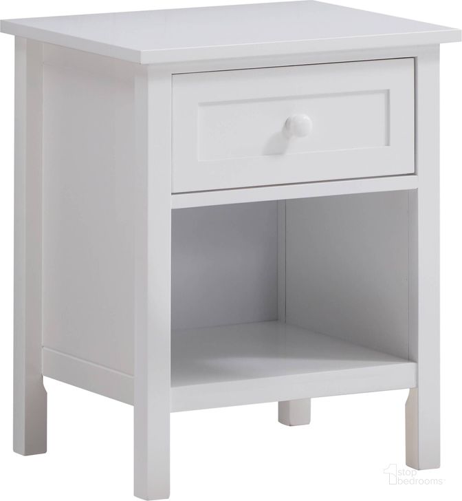 The appearance of Acme Iolanda Nightstand In White Finish designed by ACME in the transitional interior design. This white piece of furniture  was selected by 1StopBedrooms from Lolanda Collection to add a touch of cosiness and style into your home. Sku: BD00650. Material: Wood. Product Type: Nightstand. Image1