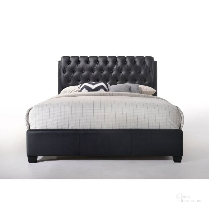 The appearance of Acme Ireland Queen PU Platform Bed in Black designed by ACME in the transitional interior design. This black piece of furniture  was selected by 1StopBedrooms from Ireland Collection to add a touch of cosiness and style into your home. Sku: 14350Q-HF;14351Q-R. Bed Type: Platform Bed. Material: Wood. Product Type: Platform Bed. Bed Size: Queen. Image1