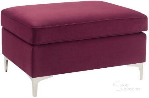 The appearance of Acme Jaszira Ottoman In Burgundy Velvet designed by ACME in the modern / contemporary interior design. This burgundy velvet piece of furniture  was selected by 1StopBedrooms from Jaszira Collection to add a touch of cosiness and style into your home. Sku: 57335. Material: Wood. Product Type: Ottoman. Image1