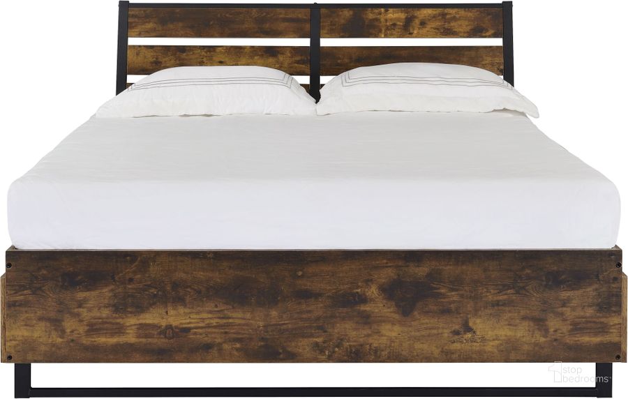 The appearance of Acme Juvanth Eastern King Bed With Storage In Rustic Oak And Black Finish designed by ACME in the industrial interior design. This rustic oak and black piece of furniture  was selected by 1StopBedrooms from Juvanth Collection to add a touch of cosiness and style into your home. Sku: 24257EK-DRW;24258EK-HF. Bed Type: Storage Bed. Material: Wood. Product Type: Storage Bed. Bed Size: Eastern King. Image1