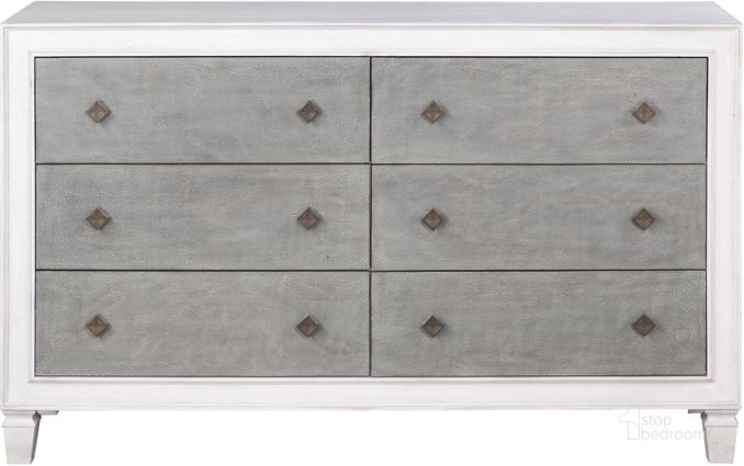 The appearance of Acme Katia Dresser In Rustic Gray And White Finish designed by ACME in the transitional interior design. This grey piece of furniture  was selected by 1StopBedrooms from Katia Collection to add a touch of cosiness and style into your home. Sku: BD00663. Material: Wood. Product Type: Dresser. Image1