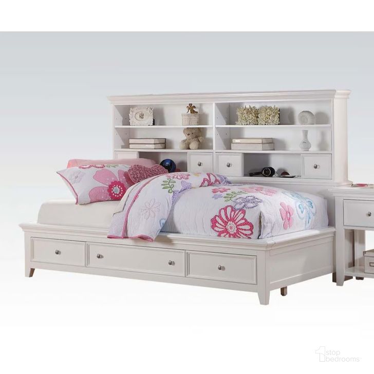 The appearance of Acme Lacey Full Daybed With Storage In White designed by ACME in the modern / contemporary interior design. This white piece of furniture  was selected by 1StopBedrooms from Lacey Collection to add a touch of cosiness and style into your home. Sku: 30595F-HB;30596F-FB;30597F-R. Bed Type: Daybed. Material: Wood. Product Type: DayBed. Bed Size: Full. Image1