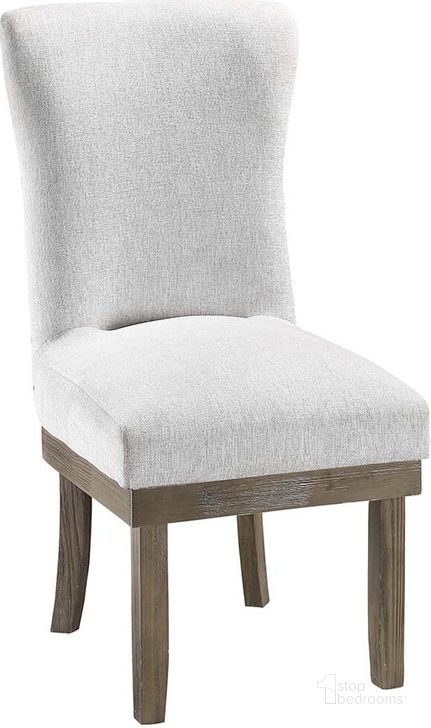 The appearance of Acme Landon Side Chair Set Of 2 In Gray Linen designed by ACME in the transitional interior design. This gray piece of furniture  was selected by 1StopBedrooms from Landon Collection to add a touch of cosiness and style into your home. Sku: DN00951. Material: Wood. Product Type: Side Chair. Image1
