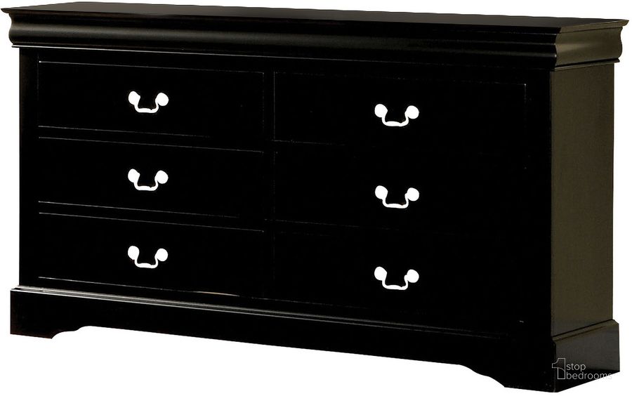 The appearance of Acme Louis Phillipe III 6-Drawer Dresser in Black designed by ACME in the transitional interior design. This black piece of furniture  was selected by 1StopBedrooms from Louis Phillipe III Collection to add a touch of cosiness and style into your home. Sku: 19505. Material: Wood. Product Type: Dresser. Image1