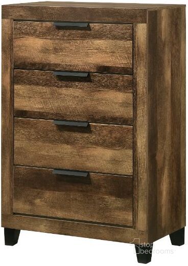 The appearance of Acme Morales Chest In Rustic Oak Finish designed by ACME in the transitional interior design. This rustic oak piece of furniture  was selected by 1StopBedrooms from Morales Collection to add a touch of cosiness and style into your home. Sku: 28596. Material: Wood. Product Type: Chest. Image1