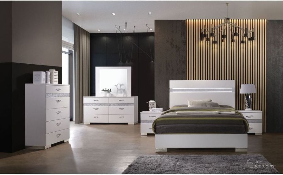The appearance of Acme Naima Ii Queen Bed In White High Gloss designed by ACME in the modern / contemporary interior design. This white high gloss piece of furniture  was selected by 1StopBedrooms from Naima Ii Collection to add a touch of cosiness and style into your home. Sku: 26770Q-HF;26771Q-R. Bed Type: Panel Bed. Material: Wood. Product Type: Panel Bed. Bed Size: Queen.