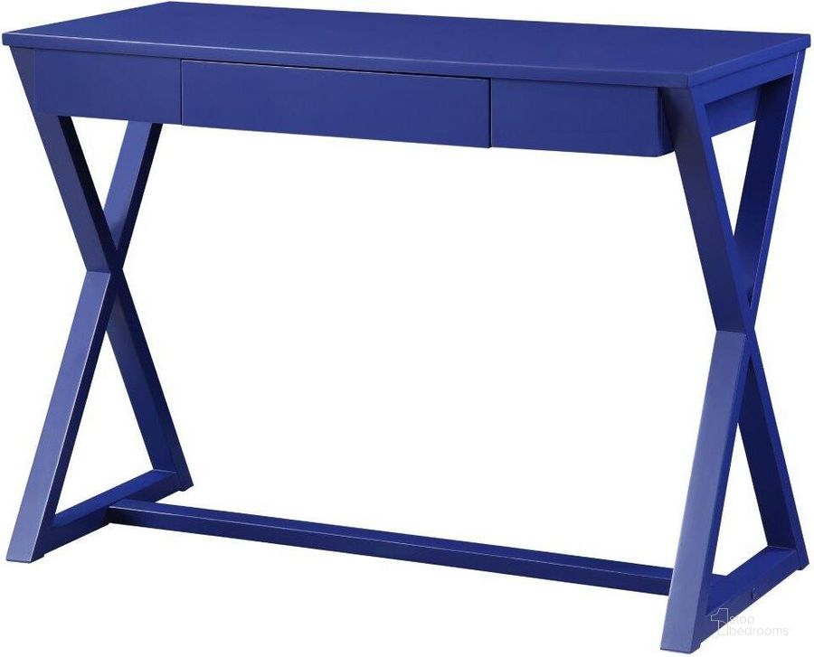 The appearance of Acme Nalo Writing Desk In Twilight Blue Finish designed by ACME in the modern / contemporary interior design. This blue piece of furniture  was selected by 1StopBedrooms from Nalo Collection to add a touch of cosiness and style into your home. Sku: OF00173. Material: Wood. Product Type: Writing Desk. Image1