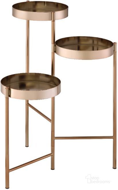 The appearance of Acme Namid Plant Stand In Gold designed by ACME in the industrial interior design. This gold piece of furniture  was selected by 1StopBedrooms from Namid Collection to add a touch of cosiness and style into your home. Sku: 97795. Material: Metal. Product Type: Plant Stand. Image1